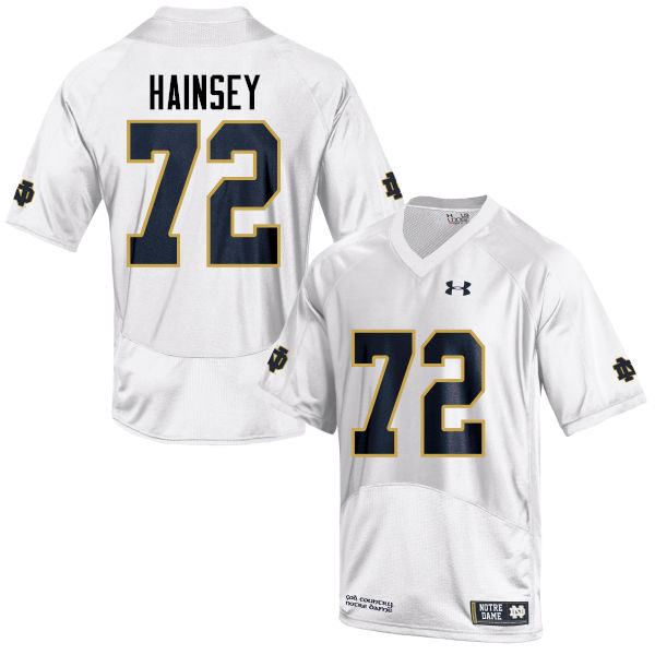 Men #72 Robert Hainsey Notre Dame Fighting Irish College Football Jerseys-White